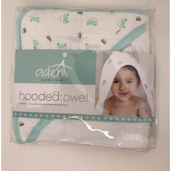 aden + anais Other - Aden + Anais Ideal Baby 42” x 42” Muslin Cars Printed Hooded Cotton Terry Towel
